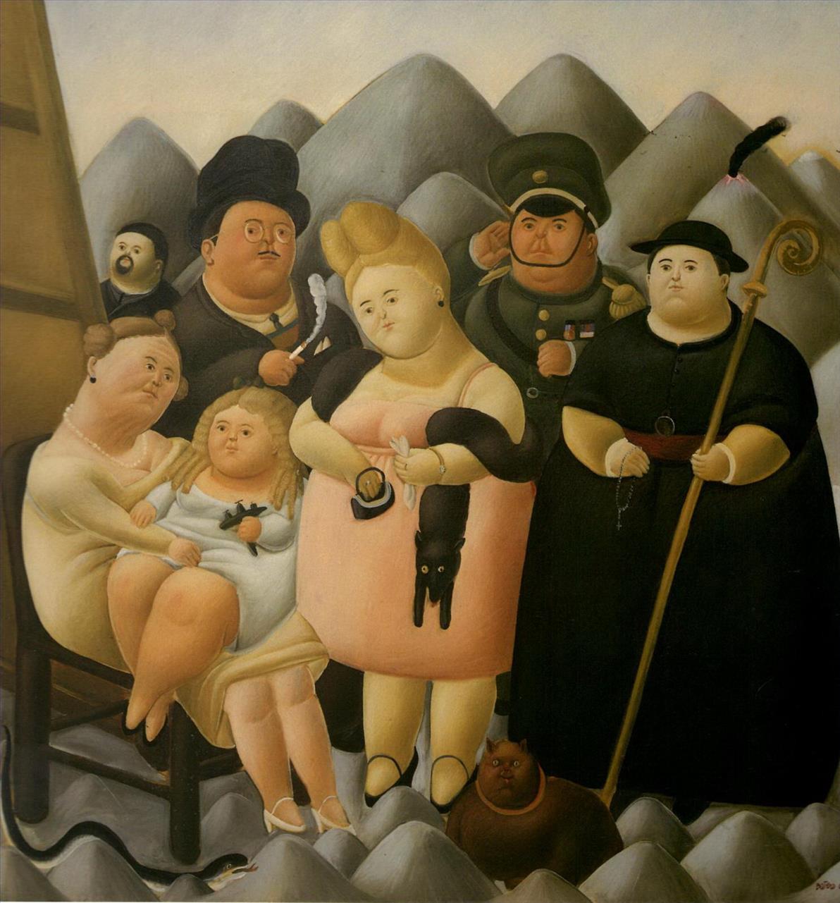 Die Familie des Präsidenten Fernando Botero Ölgemälde